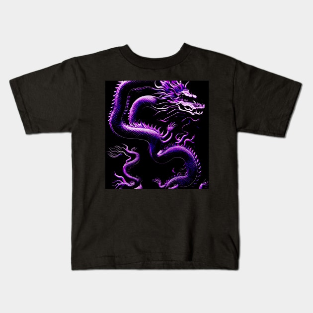 The Dragon Purple Kids T-Shirt by BlakCircleGirl